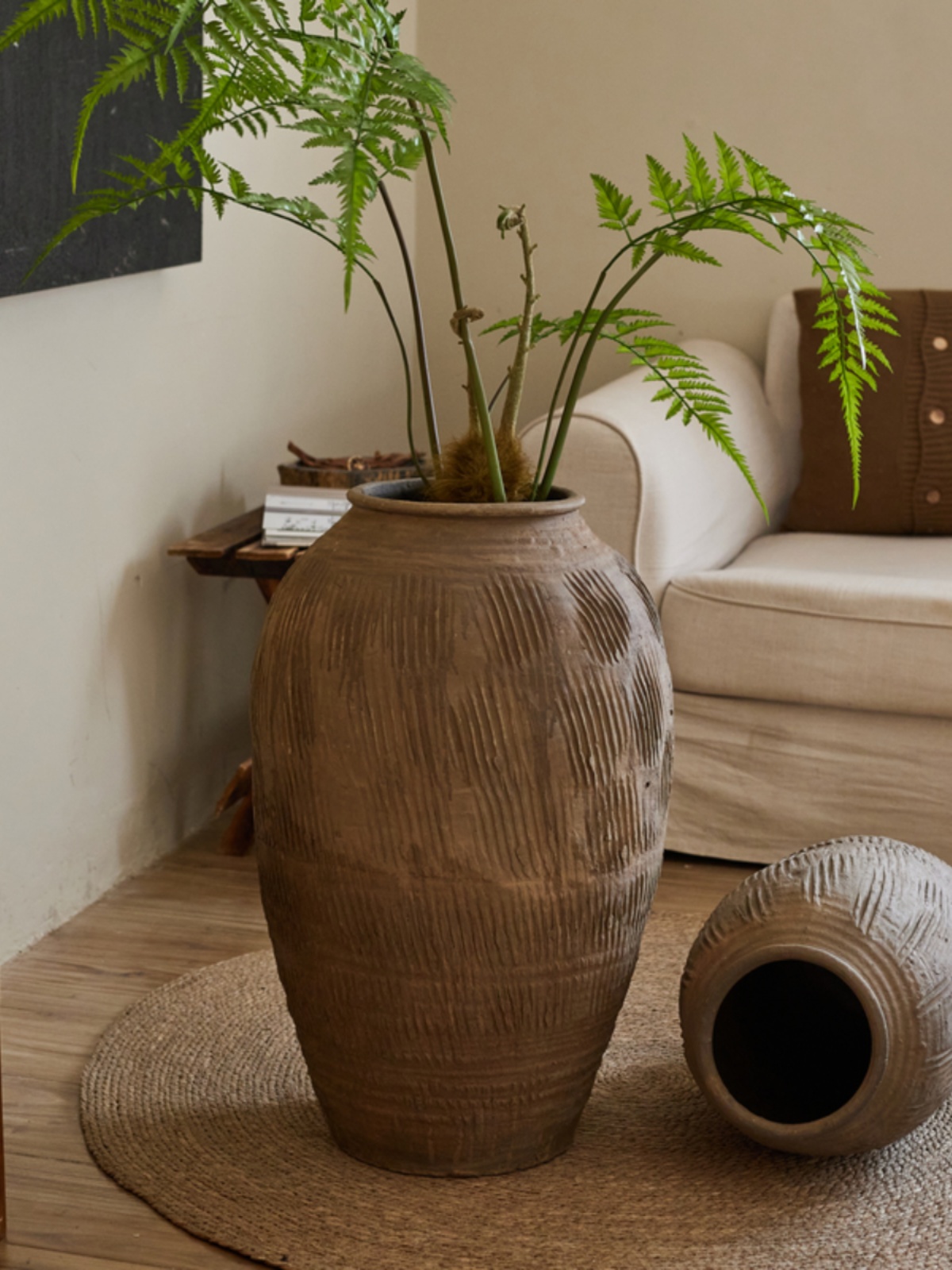 Centerpiece Vase Tall - 레트로 빈티지 대형 테라코타 꽃병, 젠
