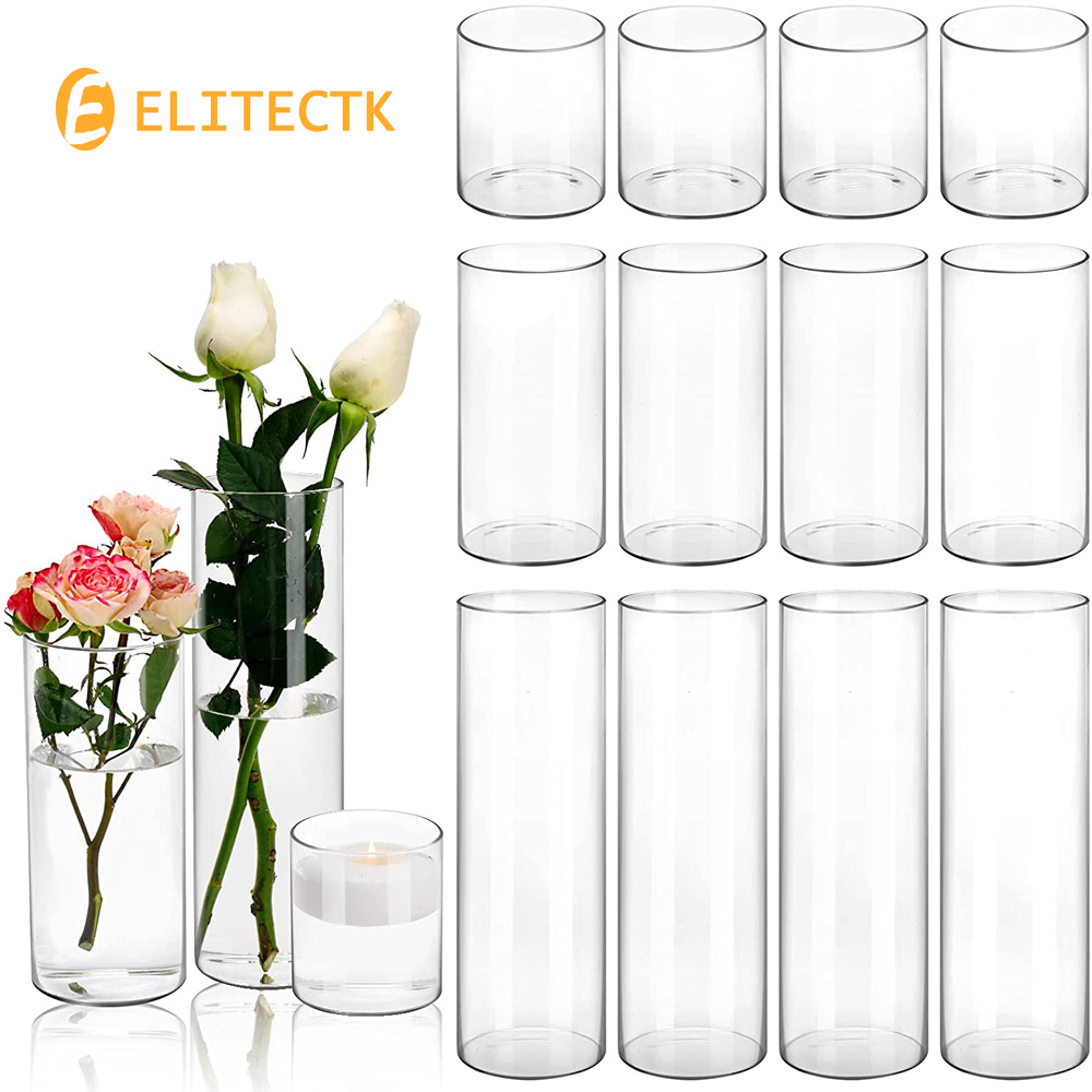 Centerpiece Vase Tall - 허리케인 캔들 홀더 투명 유리 실린더