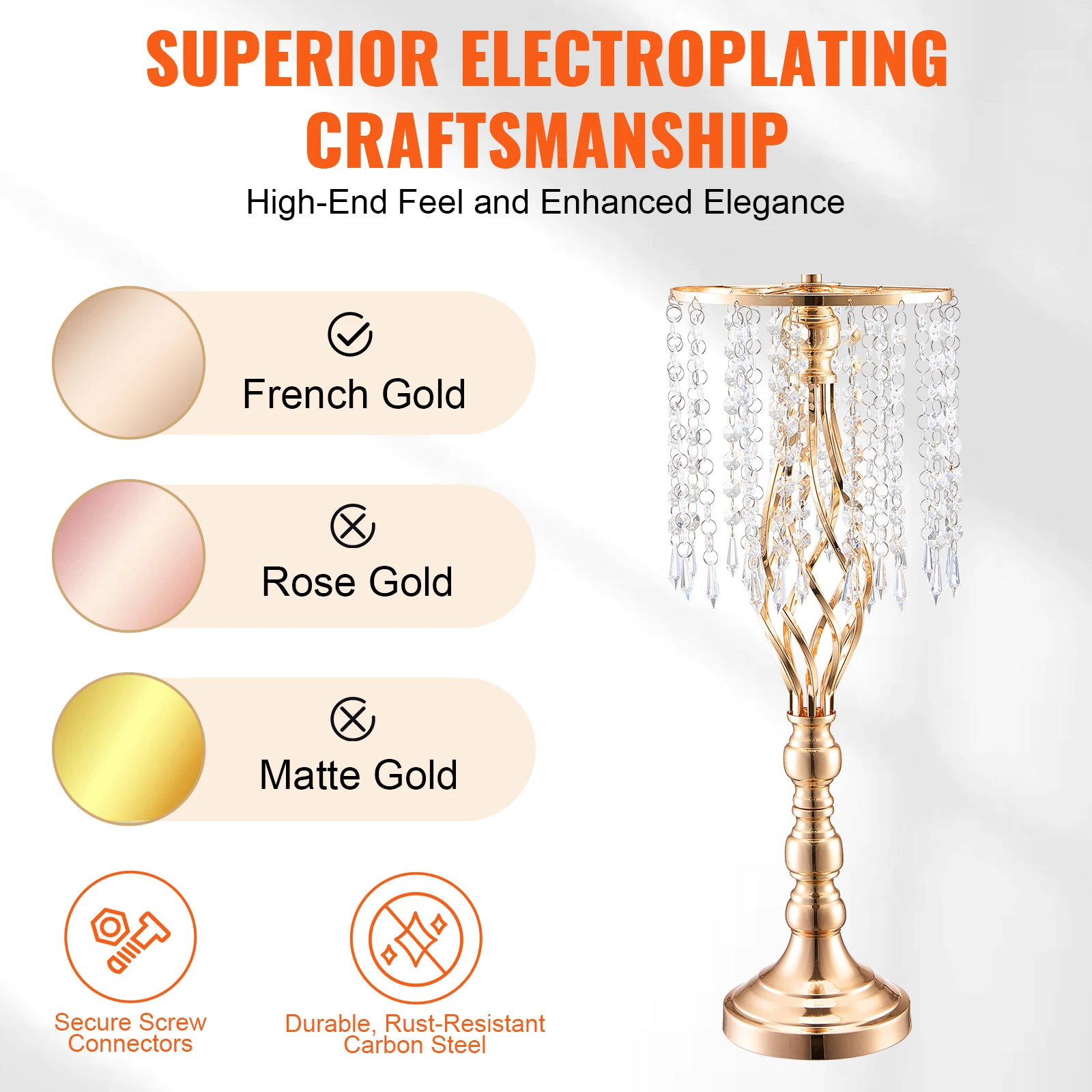 VEVOR 키가 큰 크리스탈 웨딩 꽃 스탠드 금속 웨딩 - Centerpiece Vase Tall 리뷰 및 가격