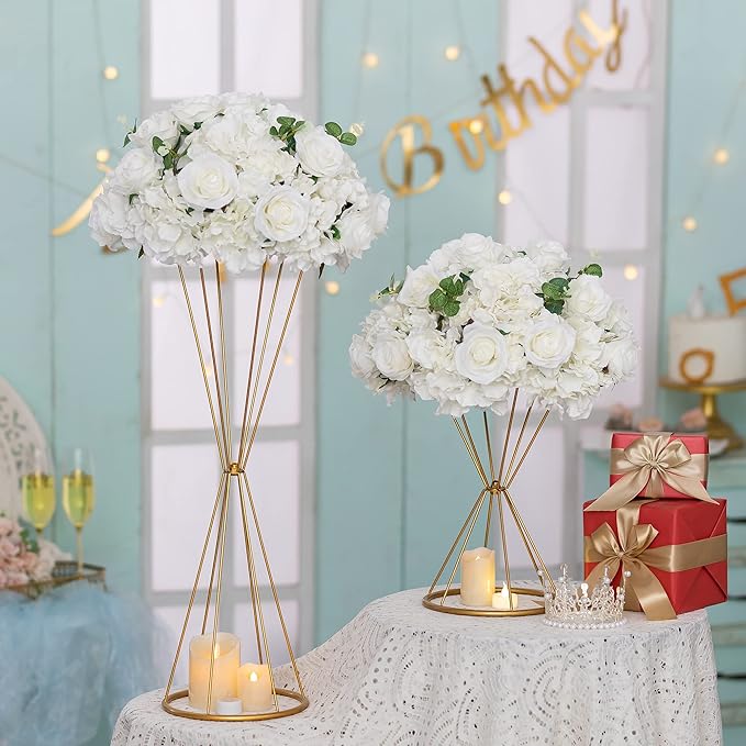 골드 기하학적 꽃꽂이 스탠드, 모던 메탈 웨딩 테이블  - Centerpiece Vase Tall 리뷰 및 가격