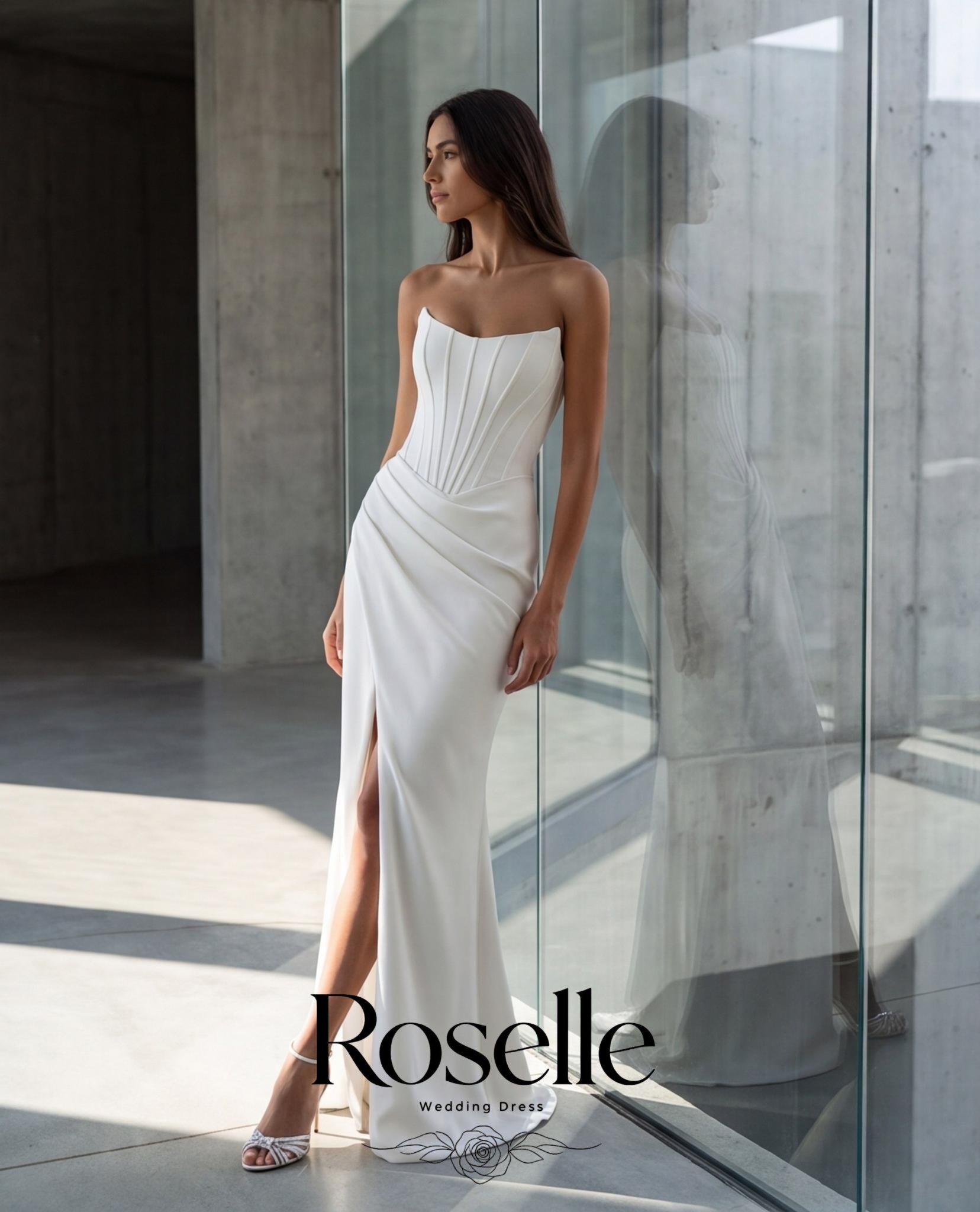 ROSELLE 머메이드 심플하고 우아한 웨딩 드레스 민 - Wedding Qw 리뷰 및 가격