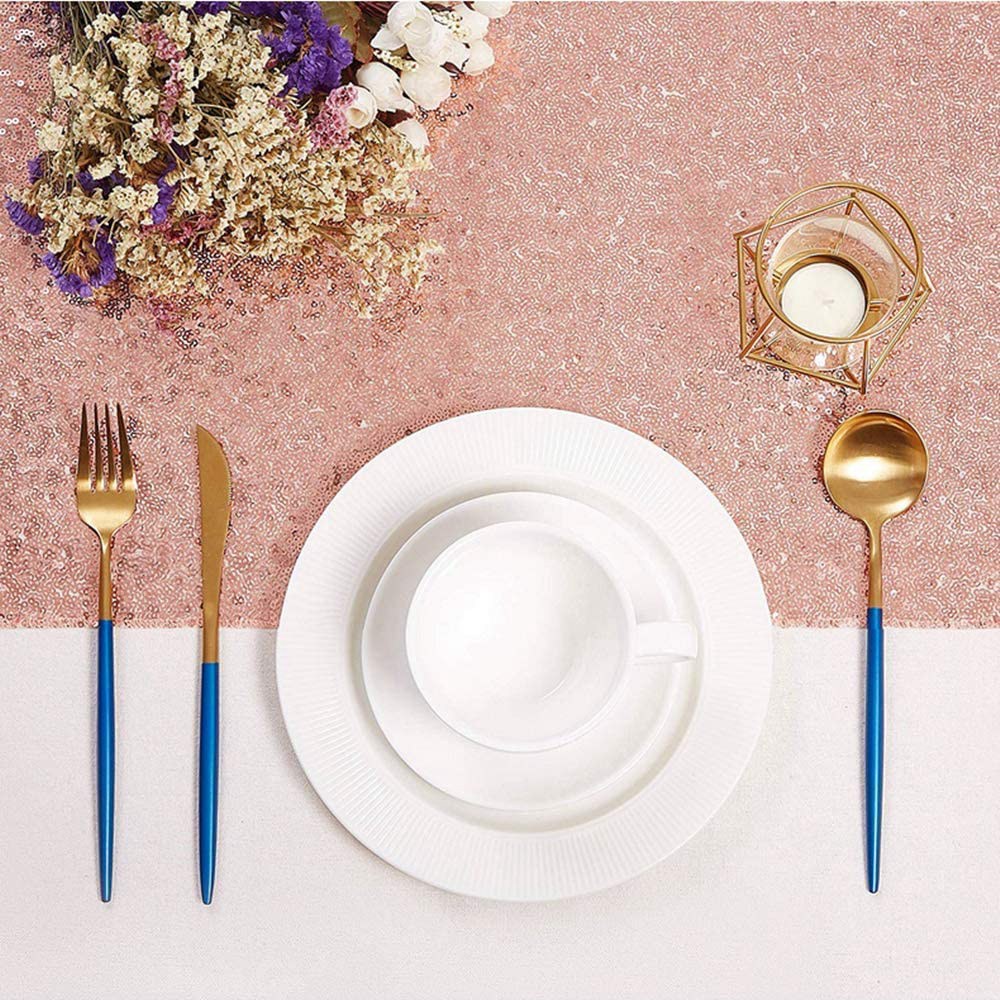 LICE-스파클리 로즈 골드 스팽글 테이블 러너 웨딩  - Table Runner Sequin 리뷰 및 가격