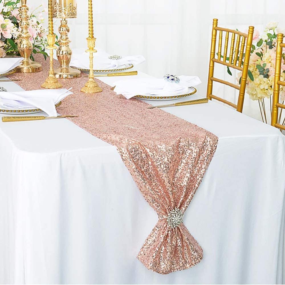 LICE-스파클리 로즈 골드 스팽글 테이블 러너 웨딩  - Table Runner Sequin 리뷰 및 가격