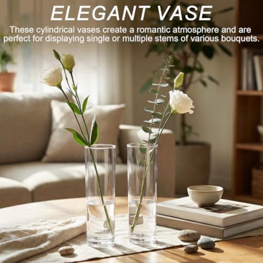 48개 아크릴 원통형 꽃병, 웨딩 센터피스용 투명 플라 - Centerpiece Vase Tall 리뷰 및 가격