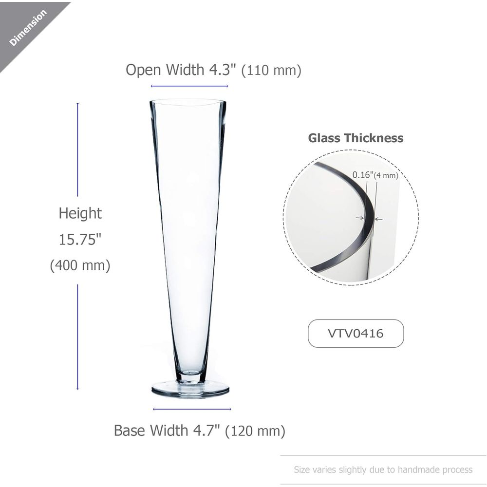WGV 트럼펫 유리 화병 대량 판매, 입구 지름 4인치 - Centerpiece Vase Tall 리뷰 및 가격