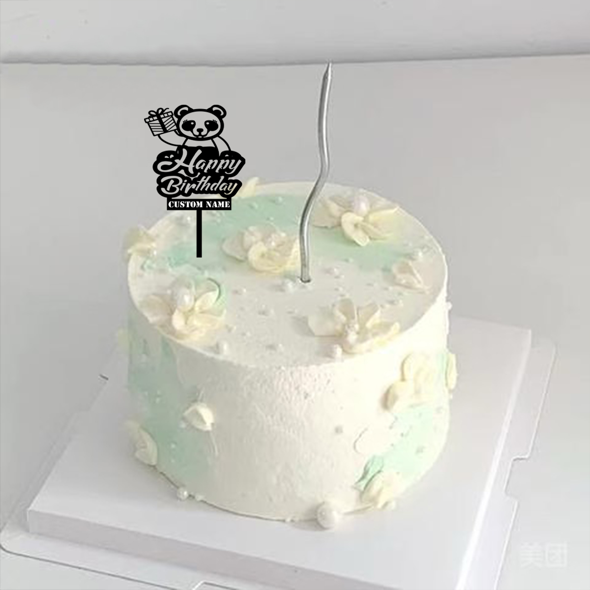 1PC 귀여운 곰 패턴의 생일 축하 문구 맞춤형 이름  - Wedding Cake Supply 리뷰 및 가격
