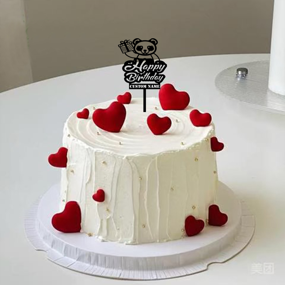 1PC 귀여운 곰 패턴의 생일 축하 문구 맞춤형 이름  - Wedding Cake Supply 리뷰 및 가격