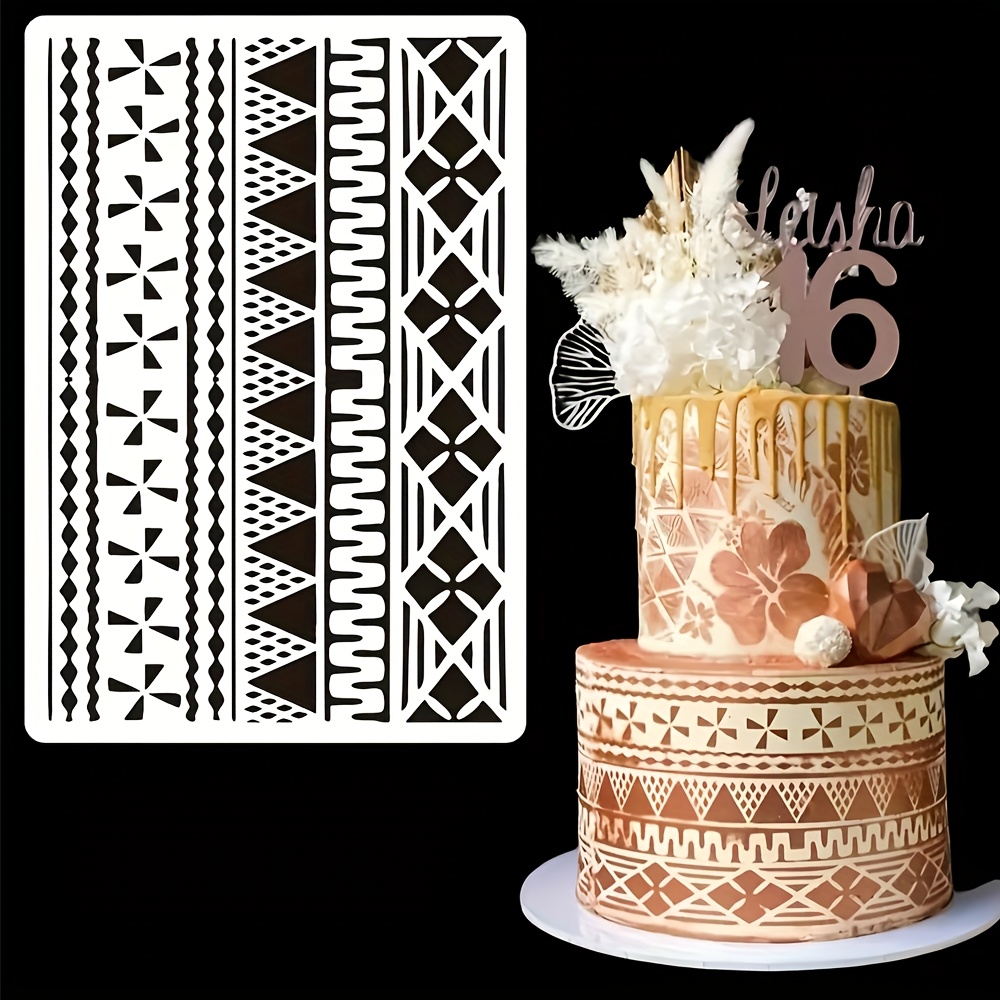 1Pc 29×20cm 꽃무늬 케이크 스텐실, 웨딩 및  - Wedding Cake Supply 리뷰 및 가격